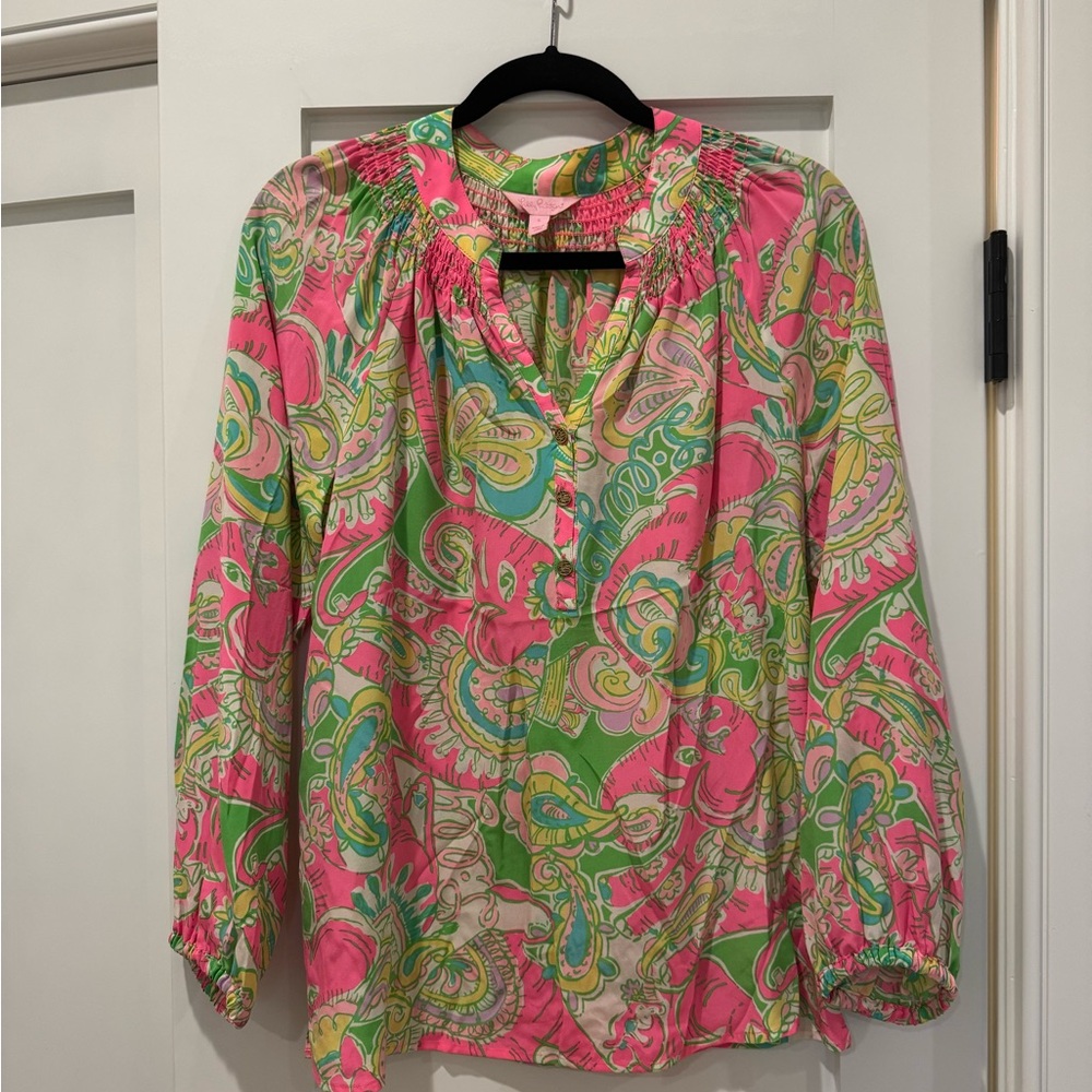 Lilly Pulitzer Elephant Chin Chin Blouse